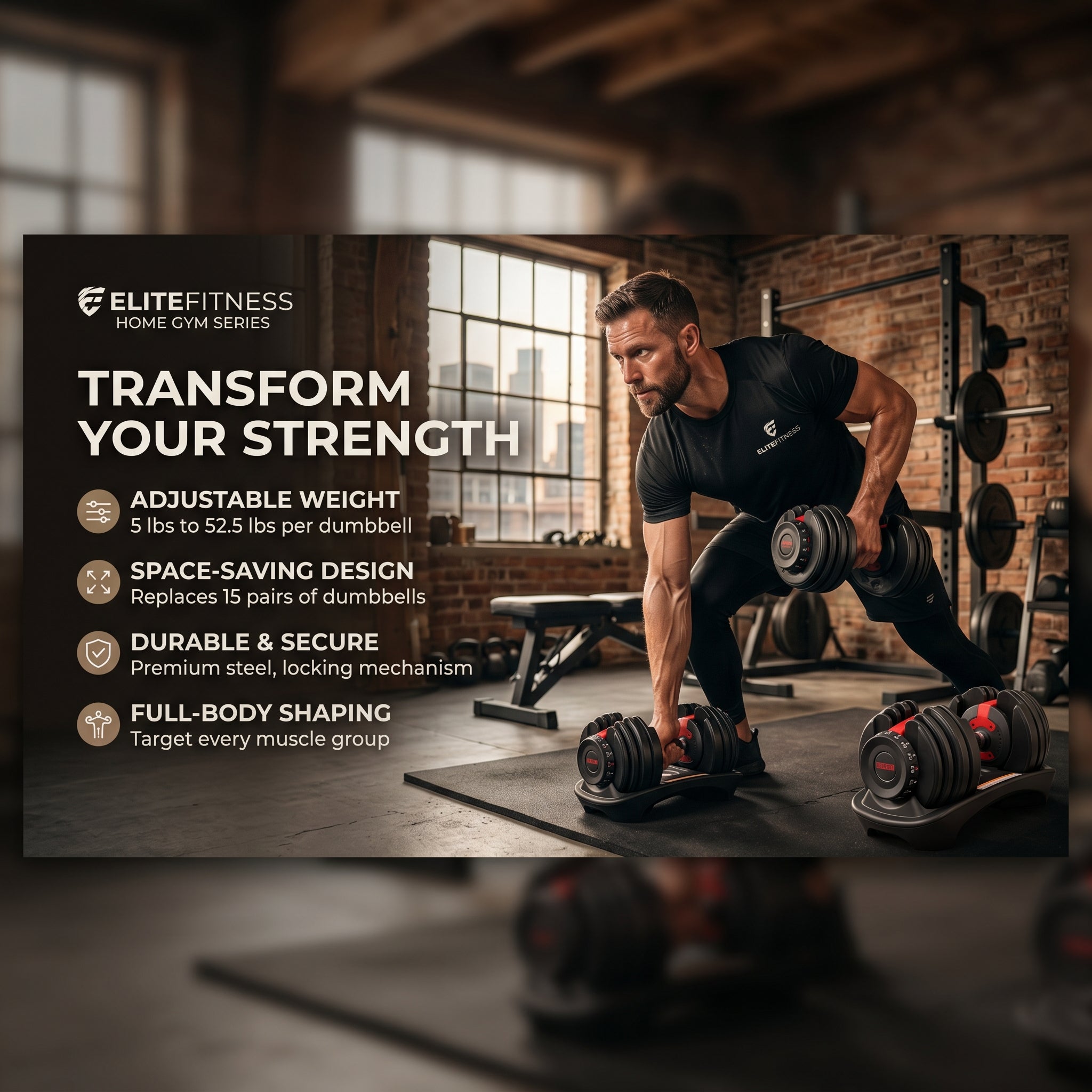 Adjustable Dumbbells, Multi-Weight Dumbbell Set for Home Gym & Full Body Workout